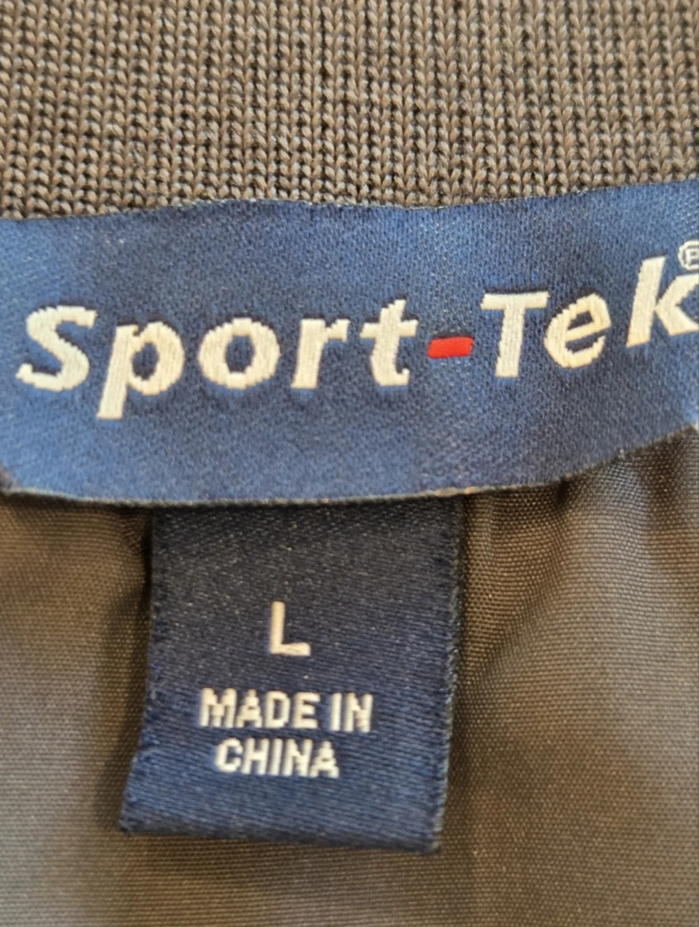 Sport-Tek Mustang Football Pullover Windbreaker Jacket Black Gray Size Large